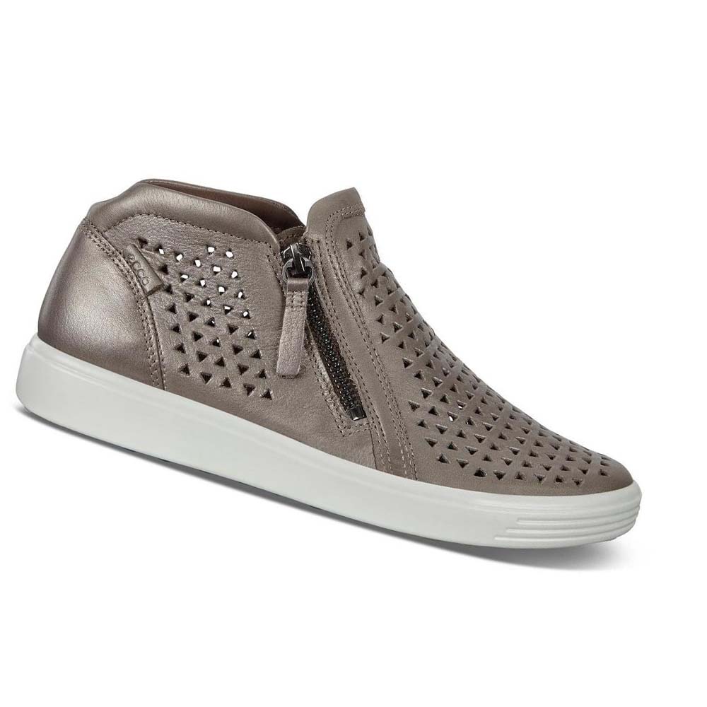 Dámské Tenisky Ecco Soft 7 Mid-cut Šedé | CZ 236AHK